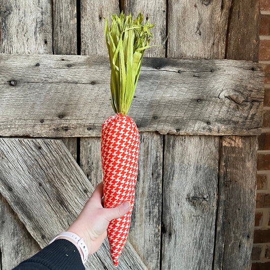 Houndstooth Carrot, Easter Decor, Easter Carrot, Black and Orange Carrots, Large Carrots, Plush Carrots, Wreath Supply, Wreath attachment