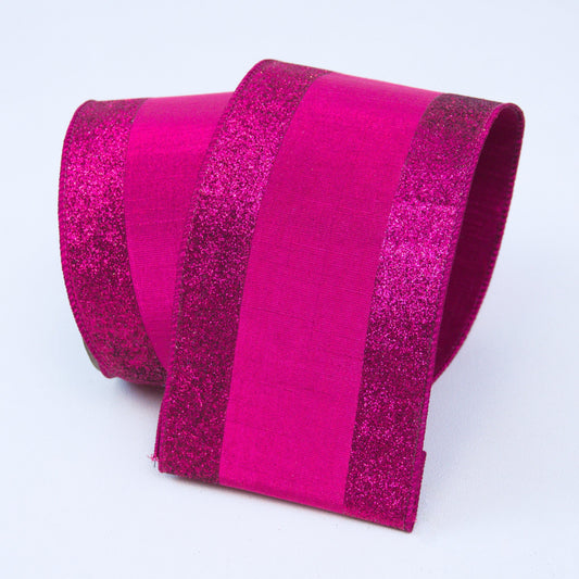 4" Hot Pink Glitter Candy, Hot Pink Ribbon