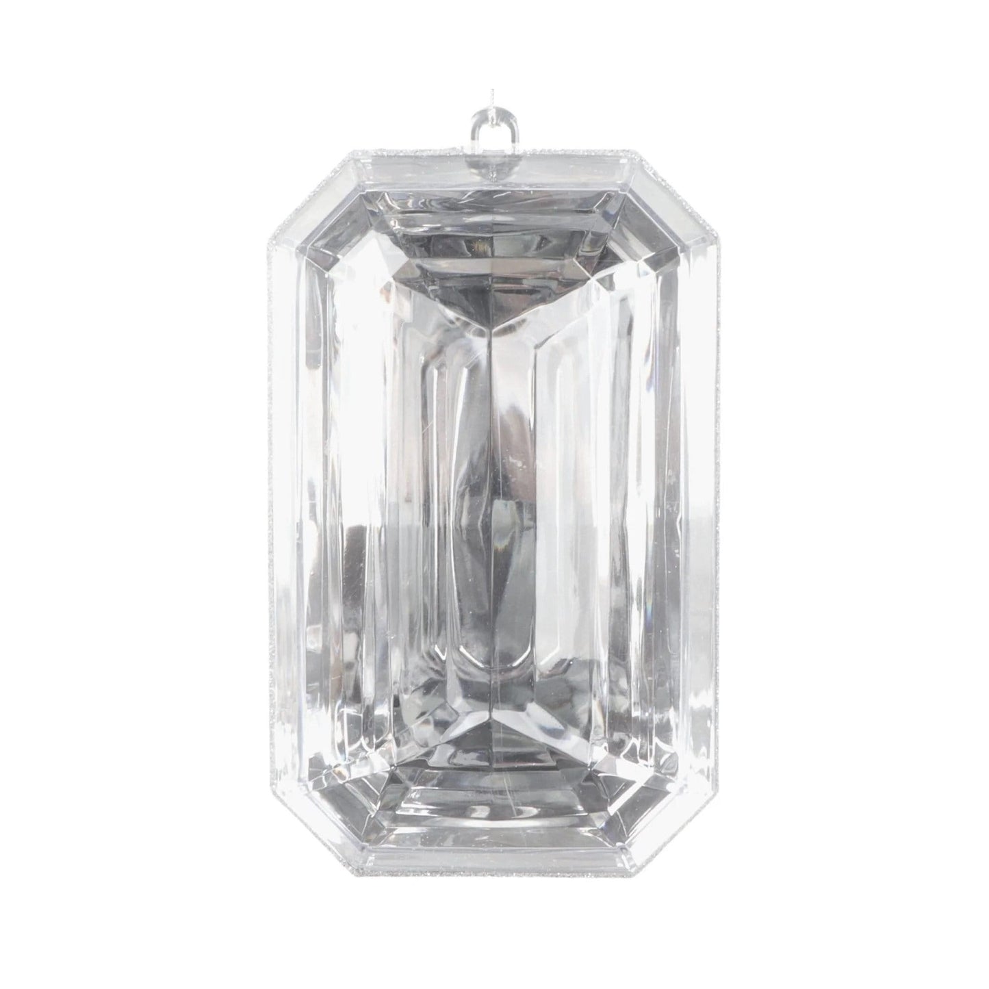 8" Emerald Cut Jewels in Crystal Clear, Diamond Jewel Ornament, Rectangle Jewel Ornament