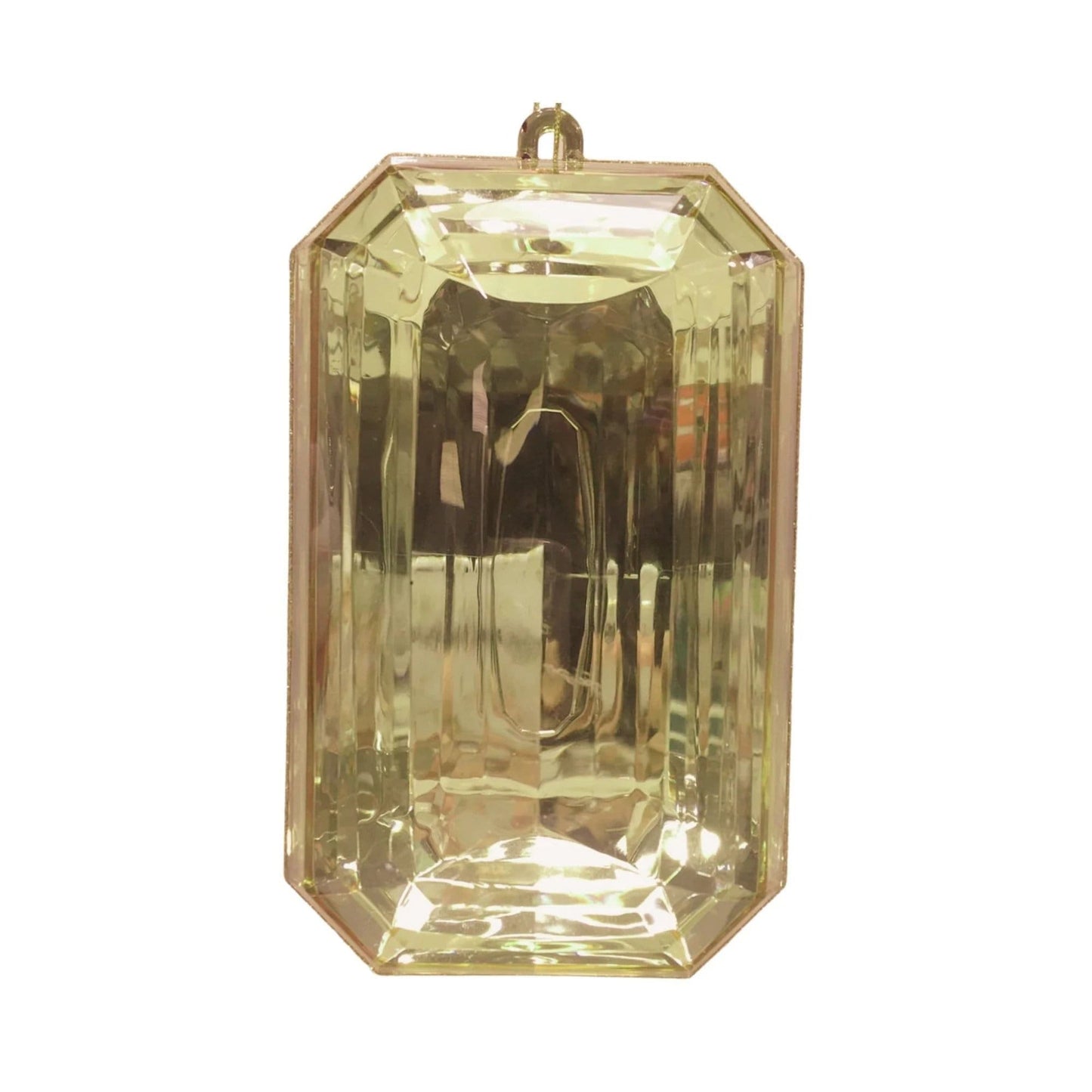 Farrisilk 8" Emerald Cut Jewel in Gold, Gold Jewel Ornament, Christmas Ornament