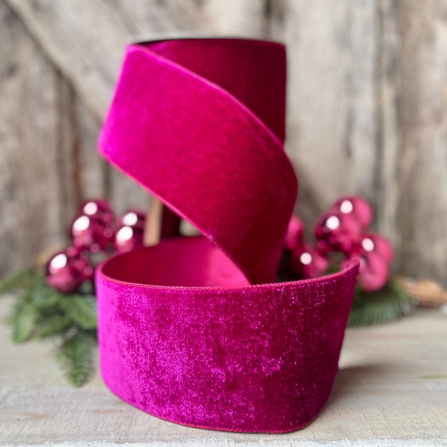 4" Hot Pink Velvet, Velvet Luster