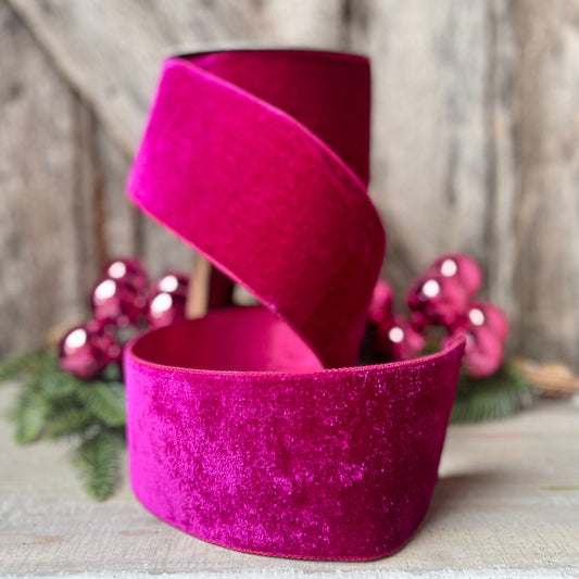 4" Hot Pink Velvet, Velvet Luster