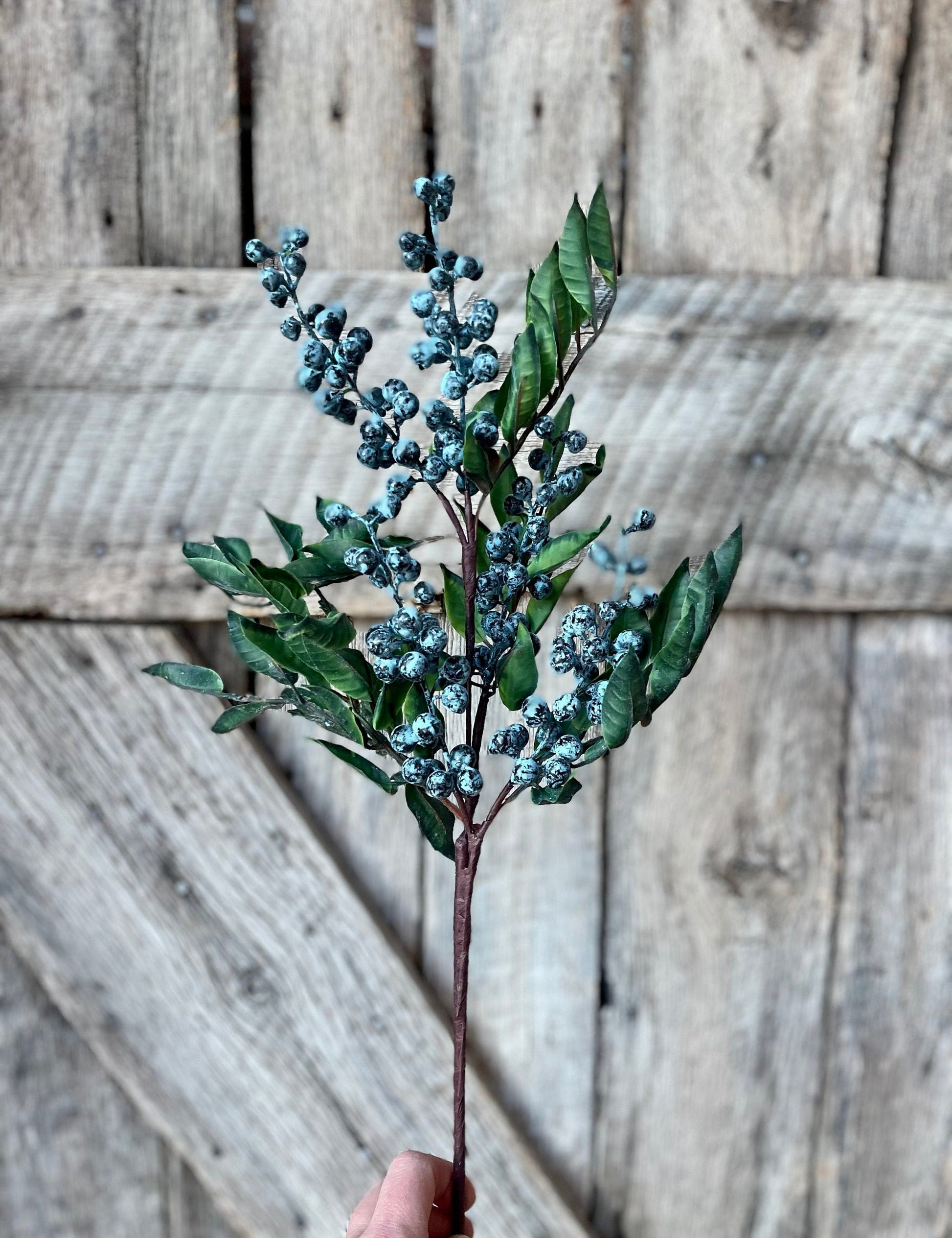 Blueberry spray, blueberry floral, blueberry pick, summer blueberry, floral stem, wreath supply, artificial bluebery floral stem, fruit