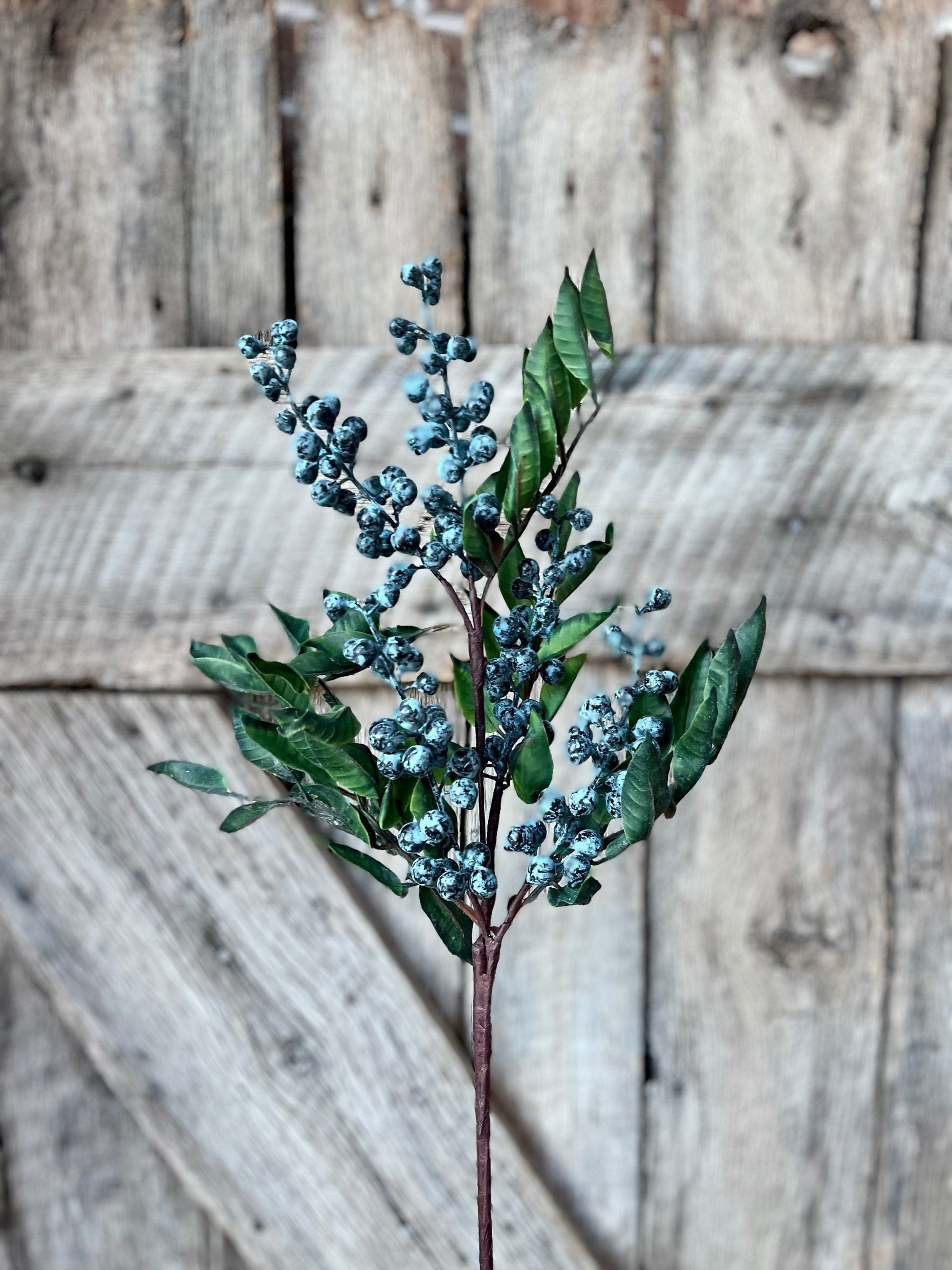 Blueberry spray, blueberry floral, blueberry pick, summer blueberry, floral stem, wreath supply, artificial bluebery floral stem, fruit