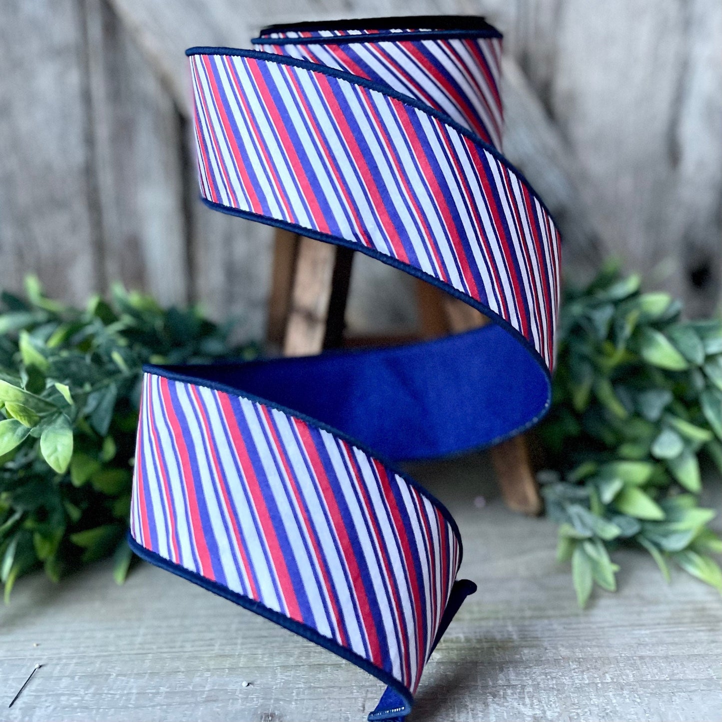 2.5&quot; All American Patriotic Ribbon by Farrisilk, Patriotic Wired Ribbon, American Ribbon, 4th of July ribbon, Americana Decor, Wired Ribbon