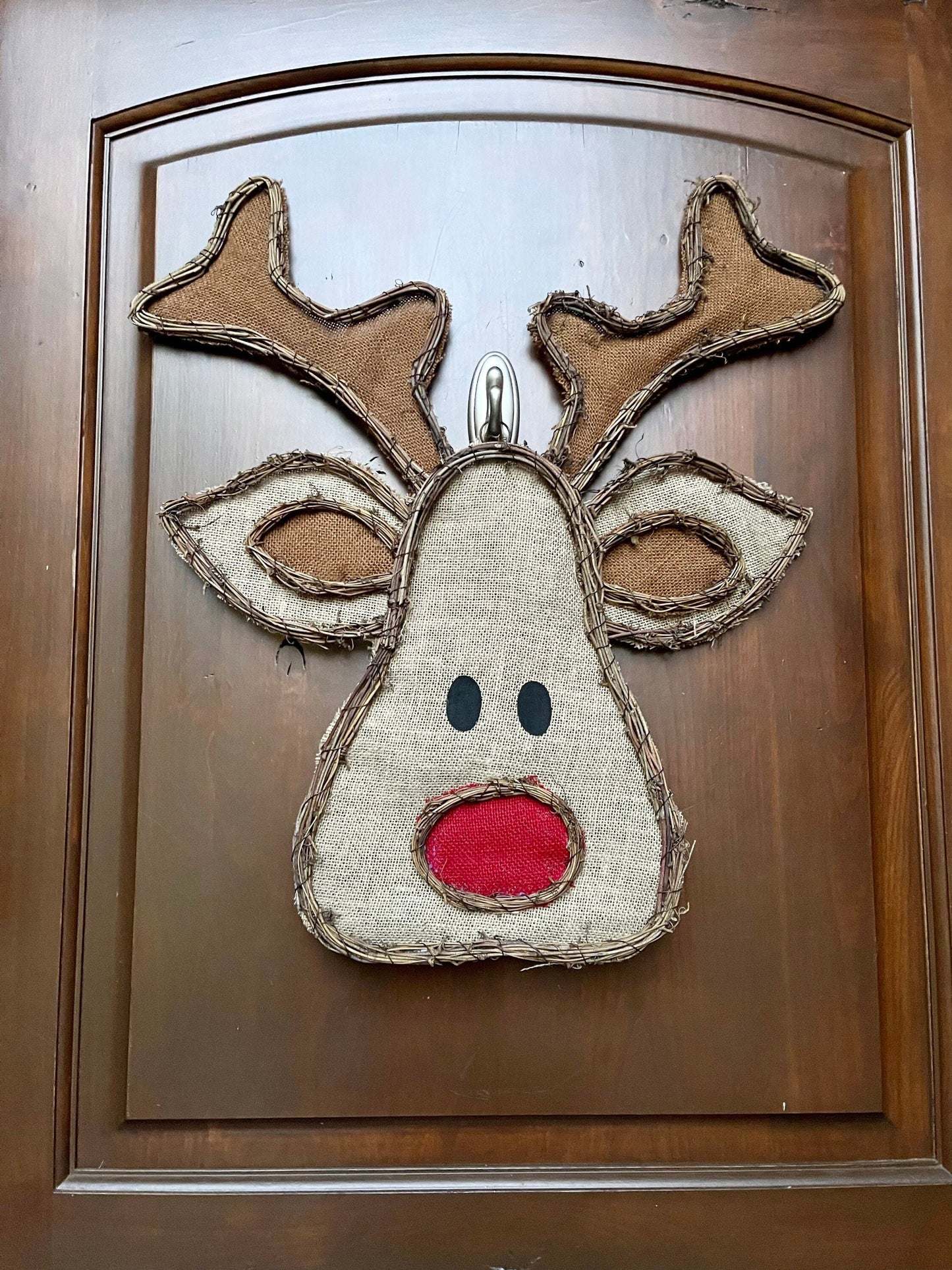 Rudolph door hanger, Christmas door hanger, Christmas front door, farmhouse Christmas