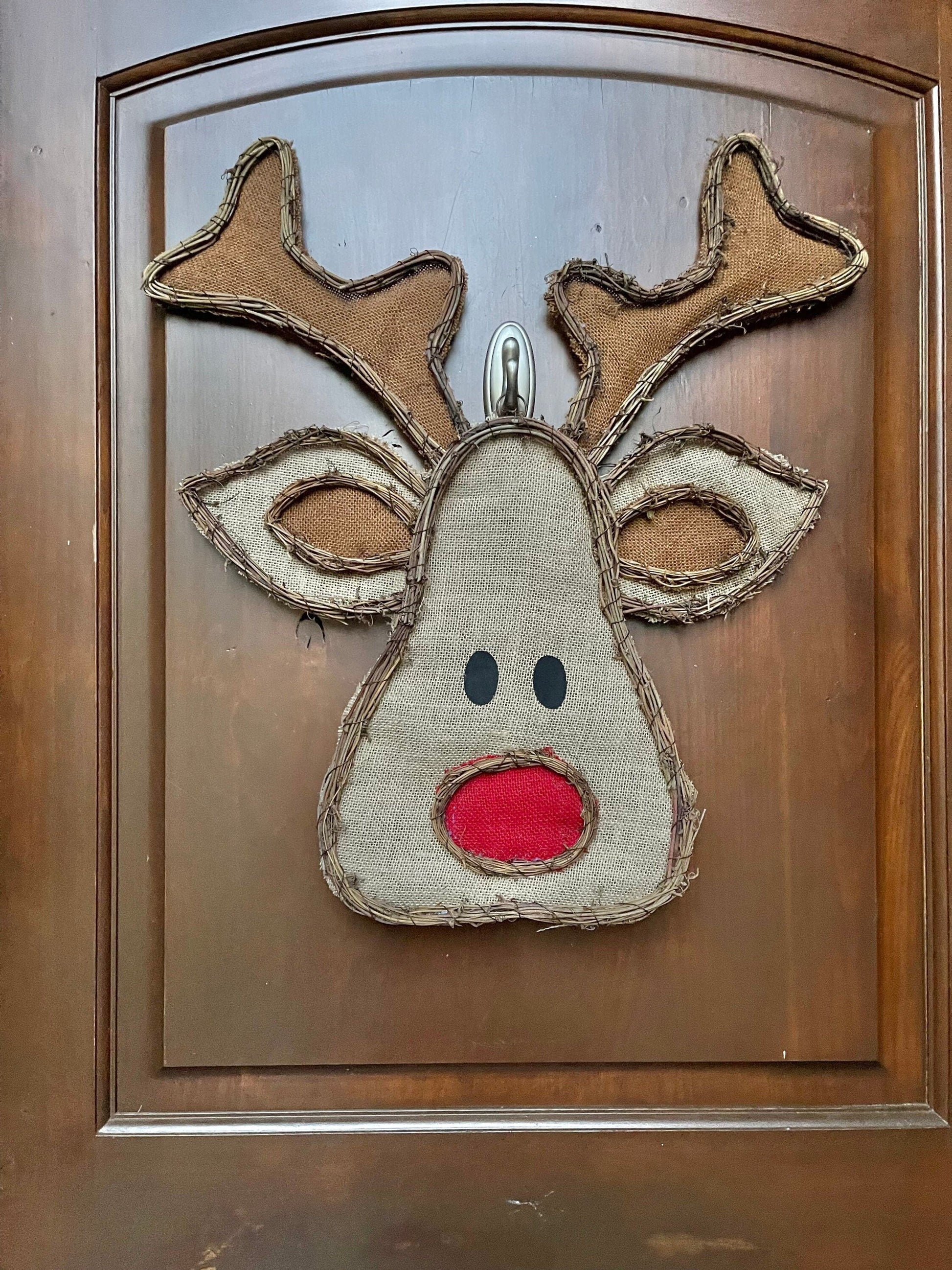 Rudolph door hanger, Christmas door hanger, Christmas front door, farmhouse Christmas