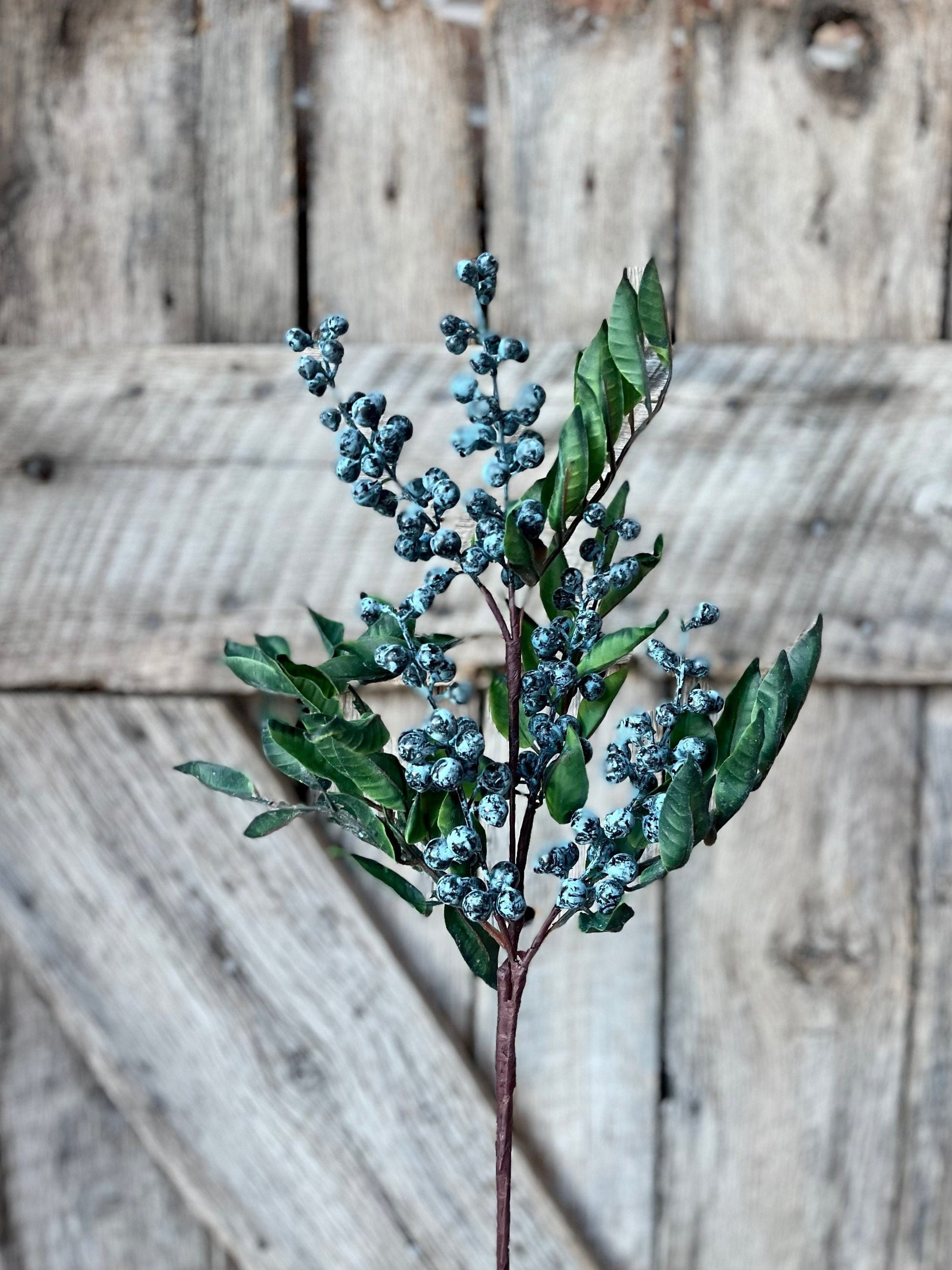 Blueberry spray, blueberry floral, blueberry pick, summer blueberry, floral stem, wreath supply, artificial bluebery floral stem, fruit