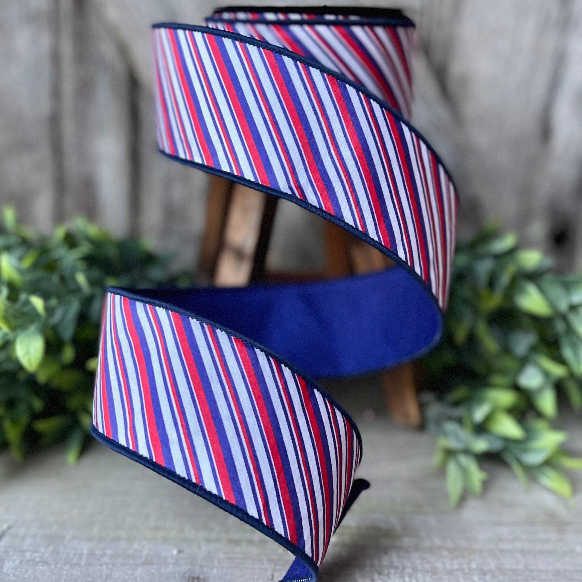 2.5&quot; All American Patriotic Ribbon by Farrisilk, Patriotic Wired Ribbon, American Ribbon, 4th of July ribbon, Americana Decor, Wired Ribbon