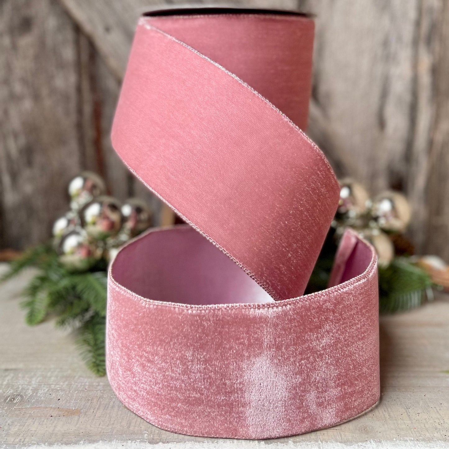 4” Pink Velvet Luster, Farrisilk ribbon, Velvet ribbon, Easter ribbon, Spring Ribbon, Ribbon, pink ribbon, Velvet ribbon, Christmas tree