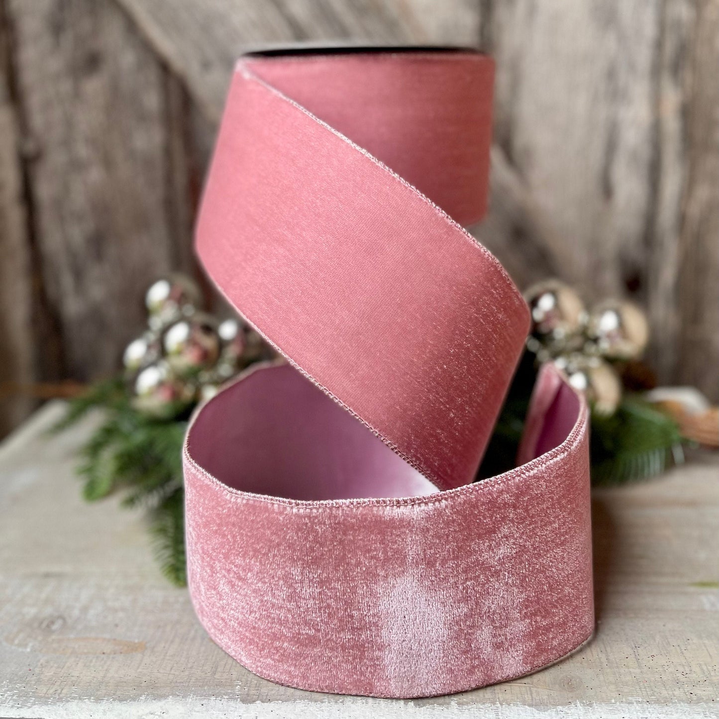 4” Pink Velvet Luster, Farrisilk ribbon, Velvet ribbon, Easter ribbon, Spring Ribbon, Ribbon, pink ribbon, Velvet ribbon, Christmas tree