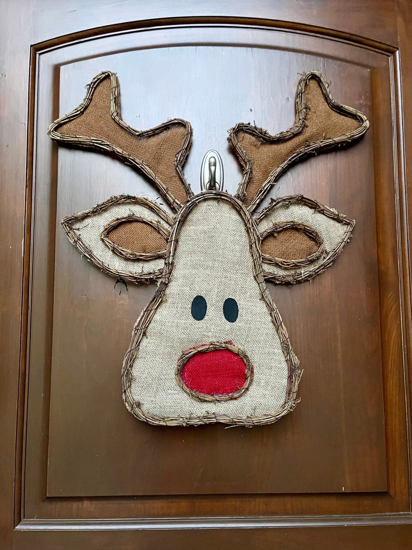 Rudolph door hanger, Christmas door hanger, Christmas front door, farmhouse Christmas