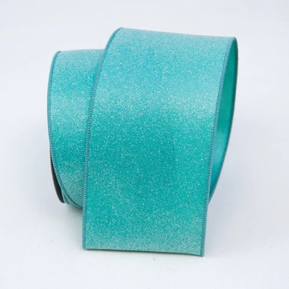 4” Teal Sugar Candy Ribbon, Farrisilk ribbon, wired ribbon