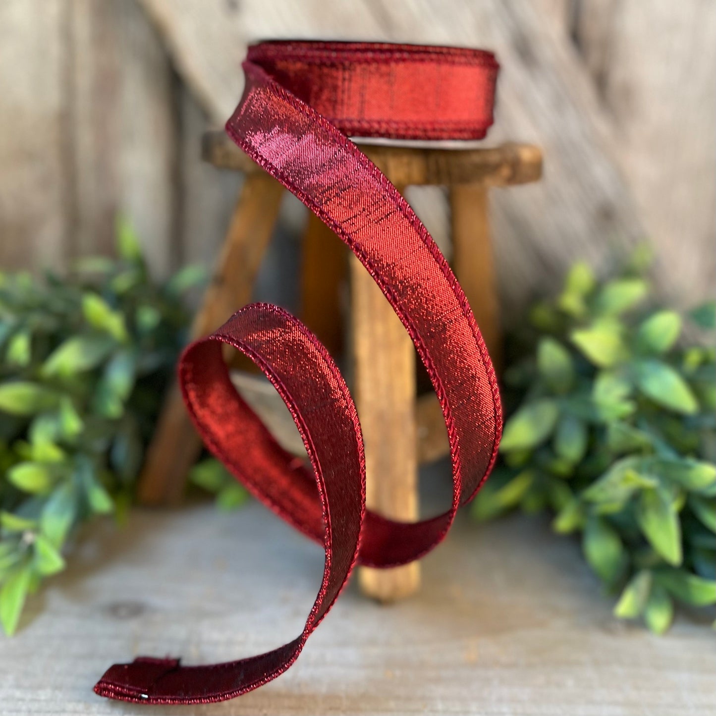 1" Ruby Luster Ribbon, wired Ribbon, Farrisilk Luster