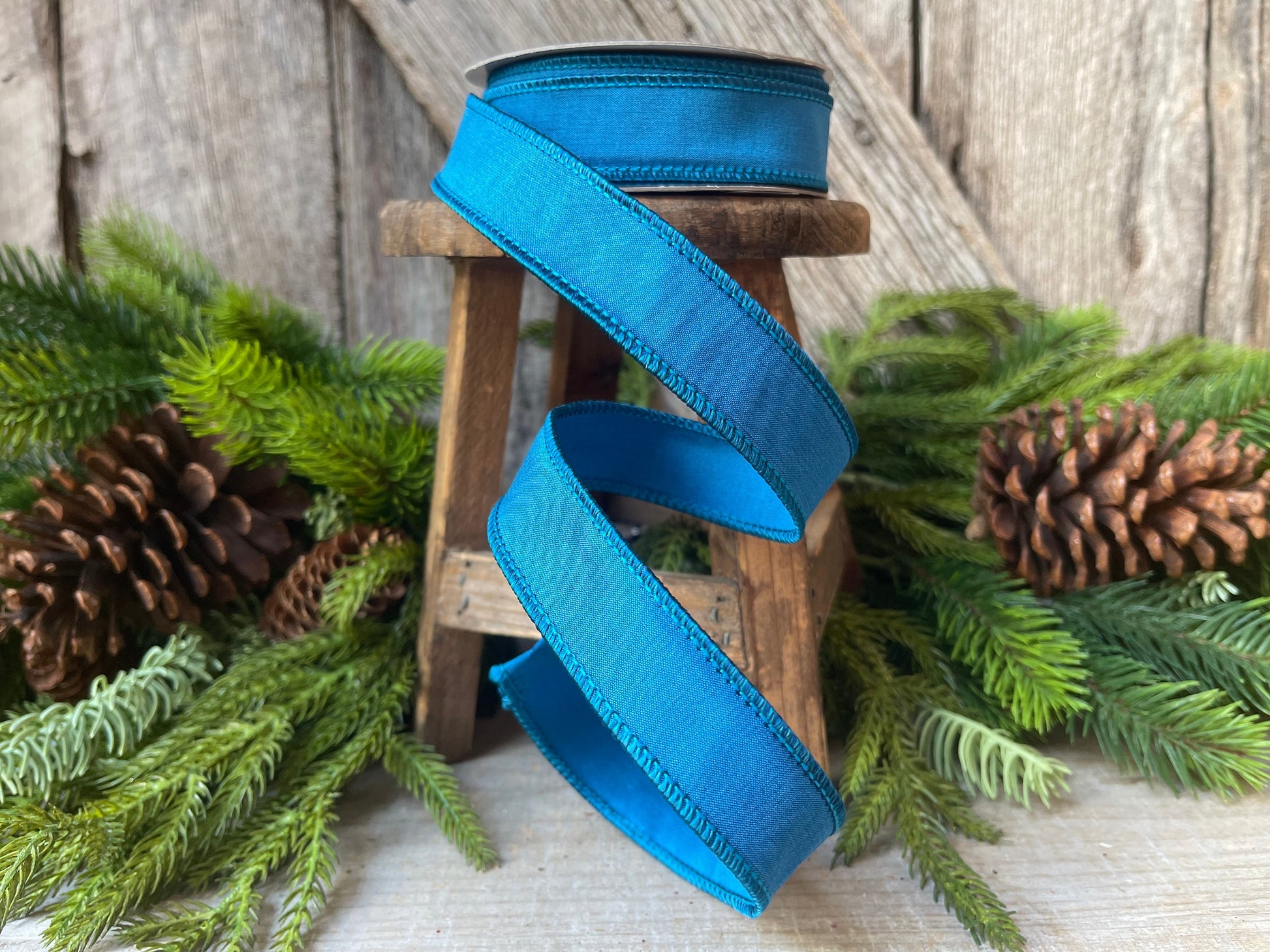 1" Turquoise Teal Taffeta, Farrislk ribbon, 1 inch Turquoise Blue Ribbon