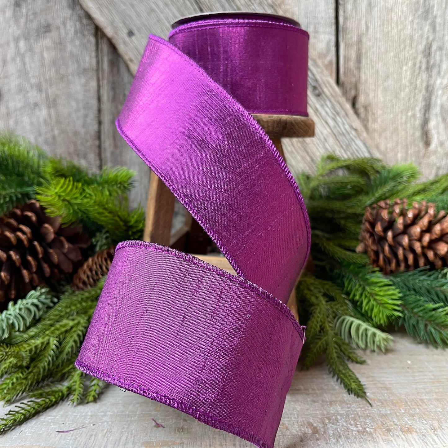 2.5" Purple Lavender Luster Ribbon, Farrisilk Purple Luster Ribbon, Christmas Ribbon