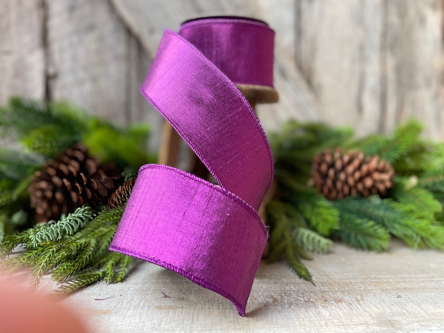 2.5" Purple Lavender Luster Ribbon, Farrisilk Purple Luster Ribbon, Christmas Ribbon