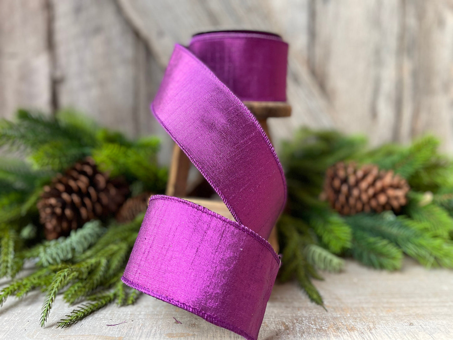 2.5" Purple Lavender Luster Ribbon, Farrisilk Purple Luster Ribbon, Christmas Ribbon