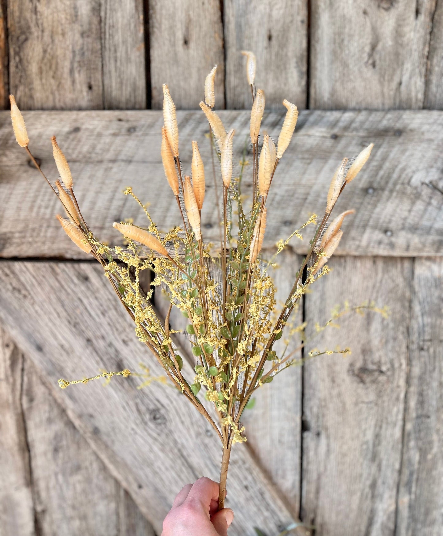 21 inch SALIX MIXED BUSH, Cream Autumn Bush