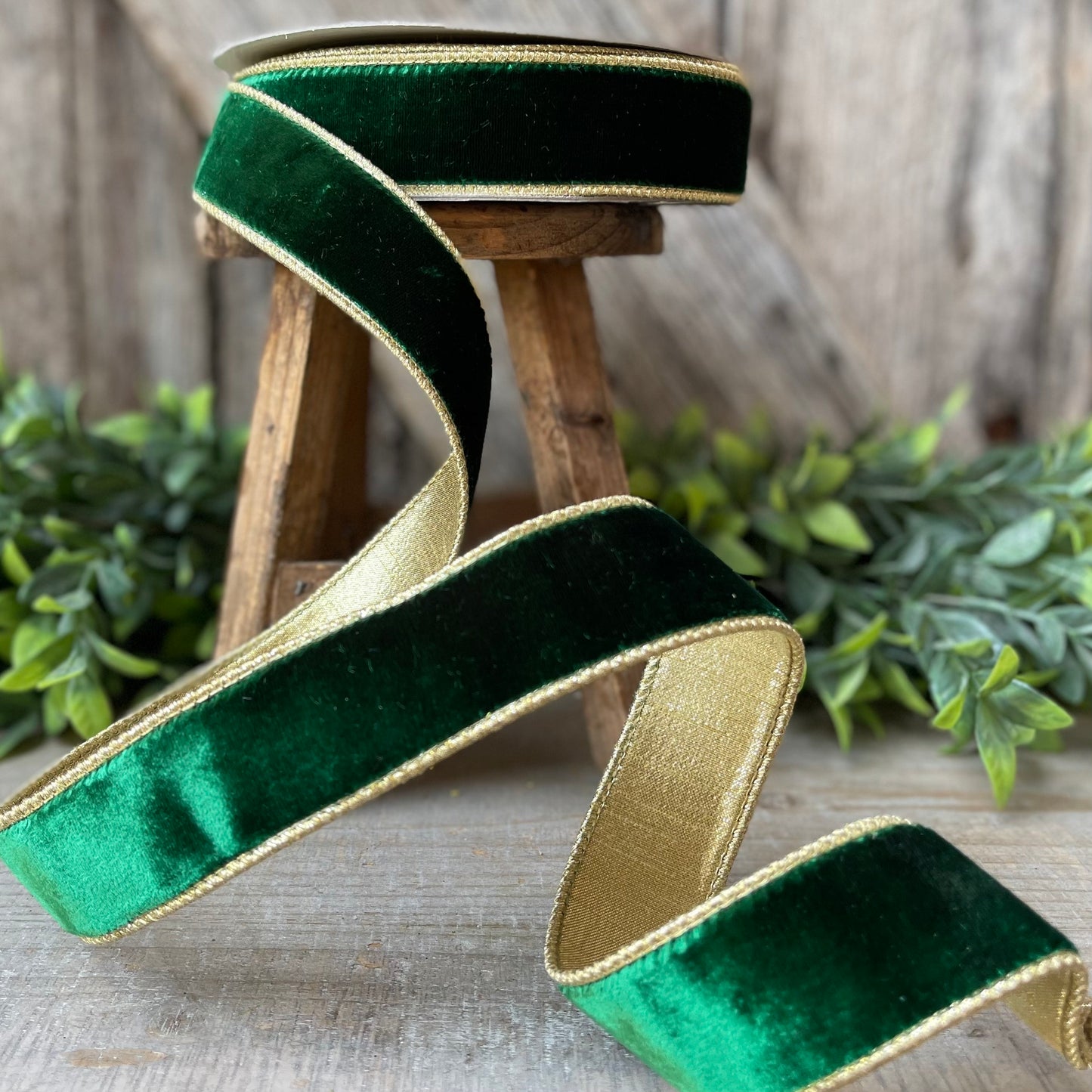 1.5" Emerald Green Flashy Velvet, Farrisilk Ribbon