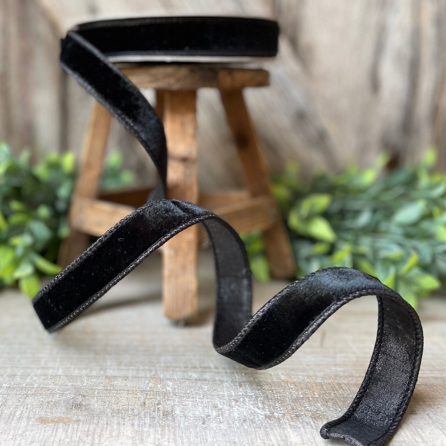 1" Black Velvet RIbbon, Farrisilk Ribbon