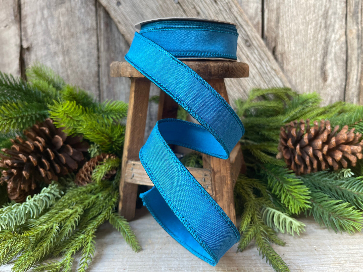 1" Turquoise Teal Taffeta, Farrislk ribbon, 1 inch Turquoise Blue Ribbon