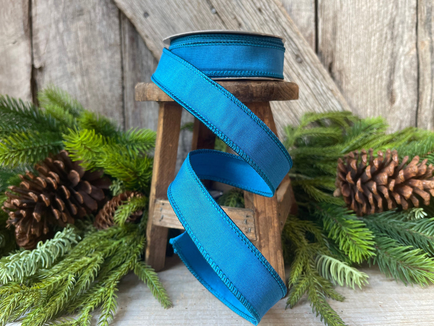 1" Turquoise Teal Taffeta, Farrislk ribbon, 1 inch Turquoise Blue Ribbon