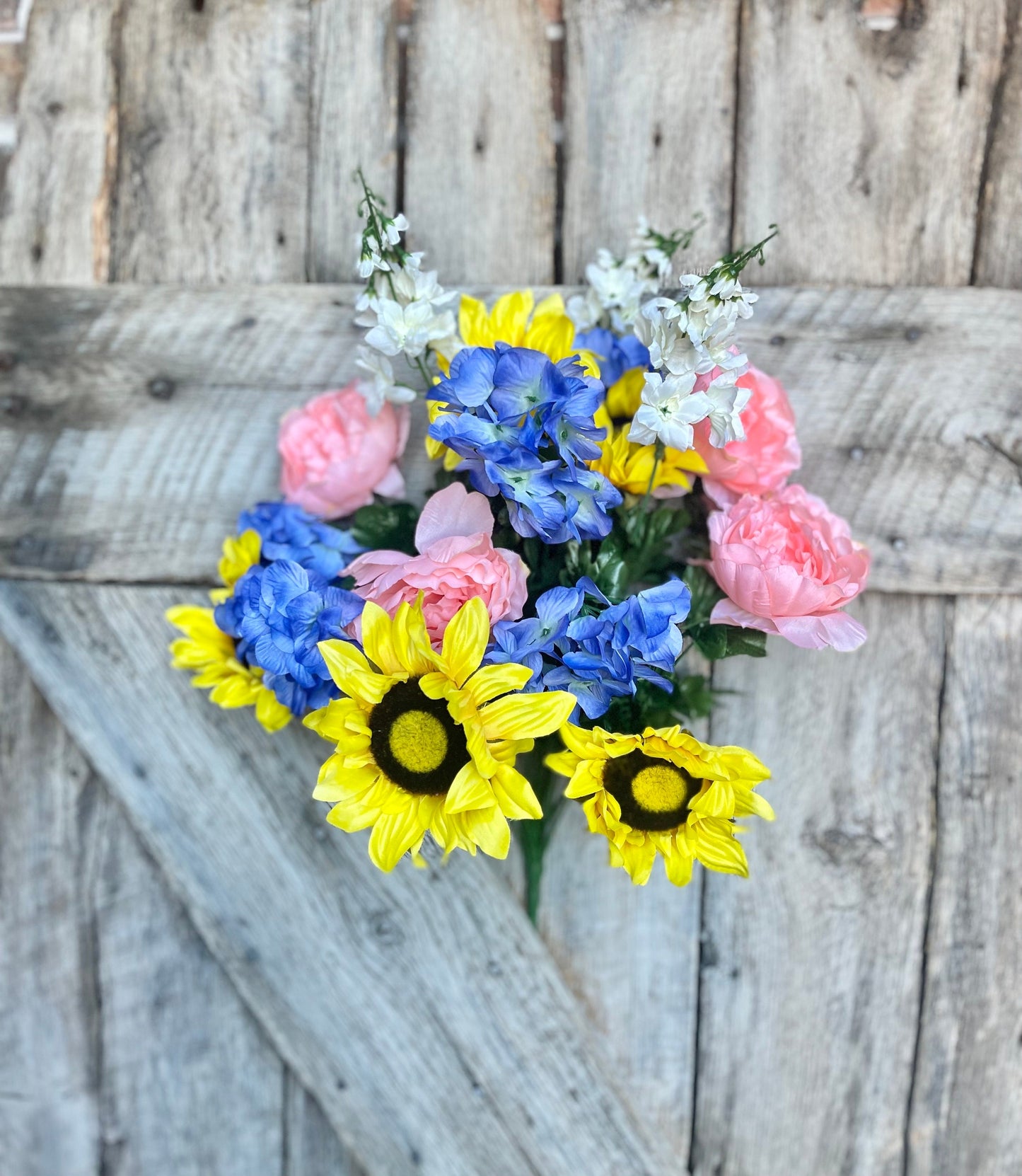 24" Sunflower Peony hydrangea bush, Yellow Sunflower