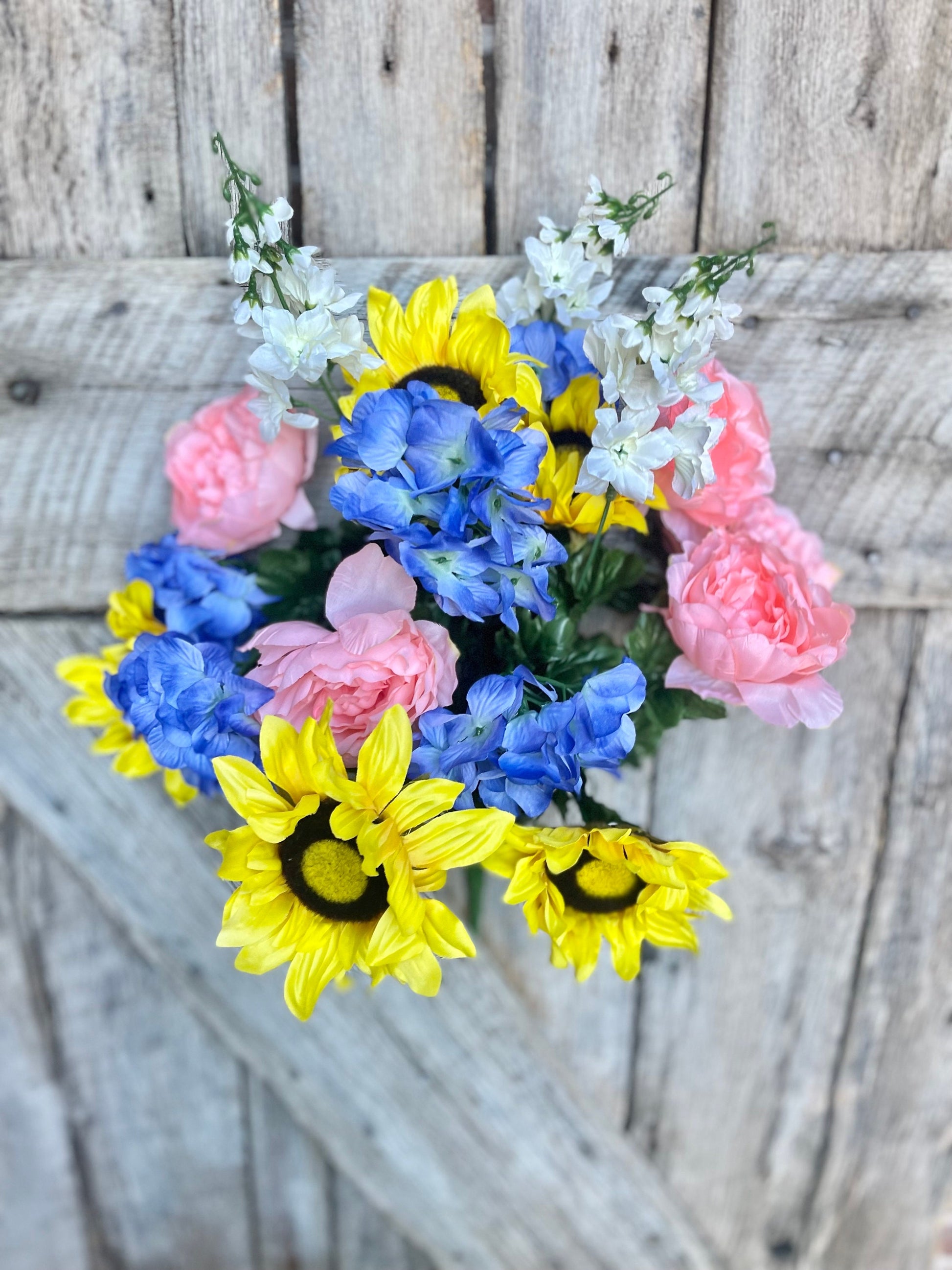 24" Sunflower Peony hydrangea bush, Yellow Sunflower