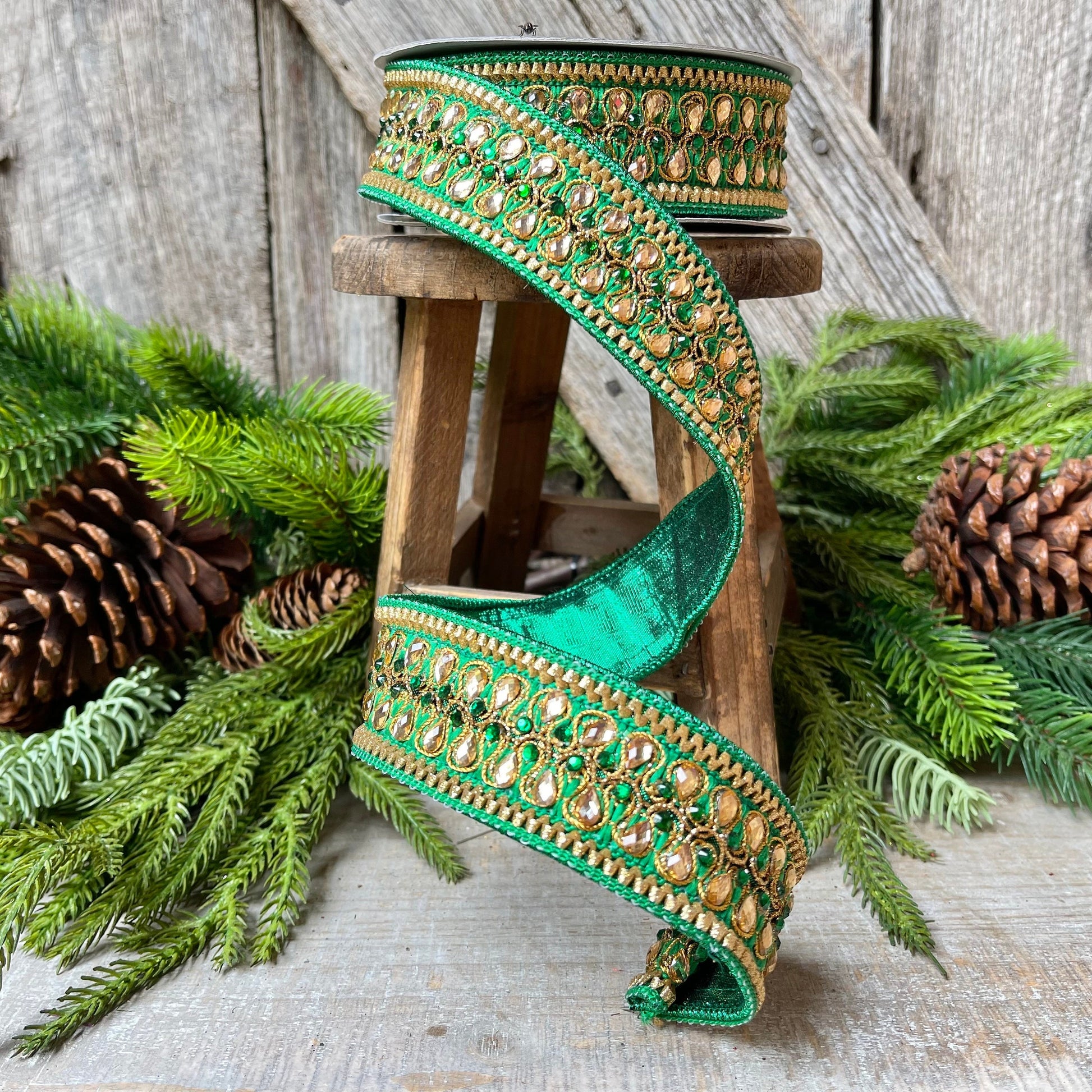 1.5" Emerald Green King Edward Ribbon, Farrisilk Ribbon