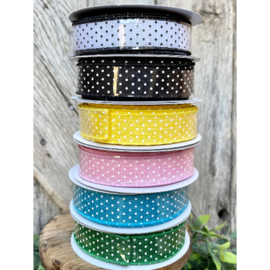 7/8" Ribbon, Swiss Dots Ribbon