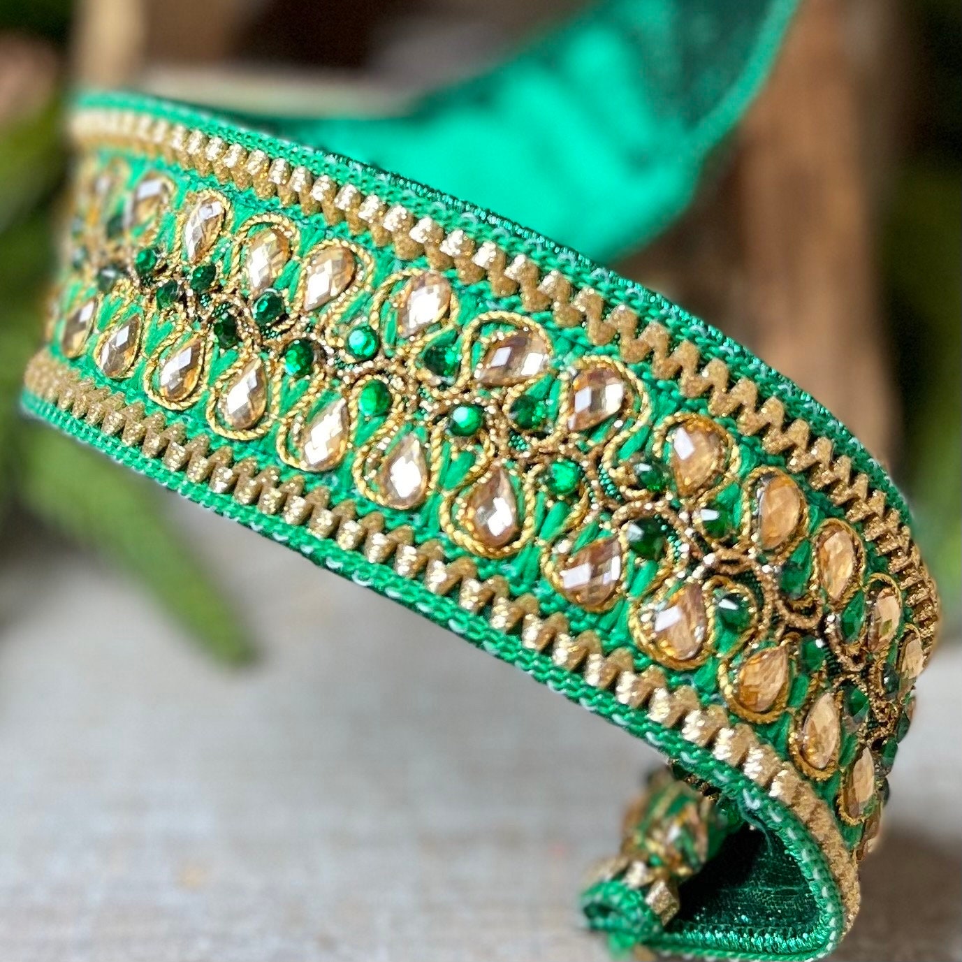 1.5" Emerald Green King Edward Ribbon, Farrisilk Ribbon