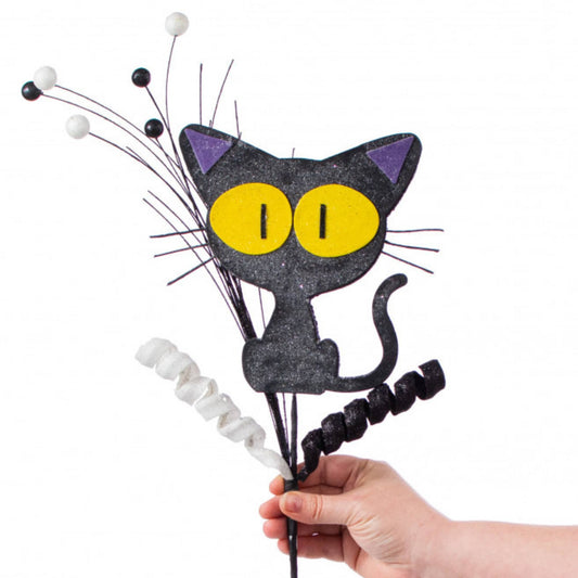 25" Cat Halloween Floral Pick, Halloween Decor