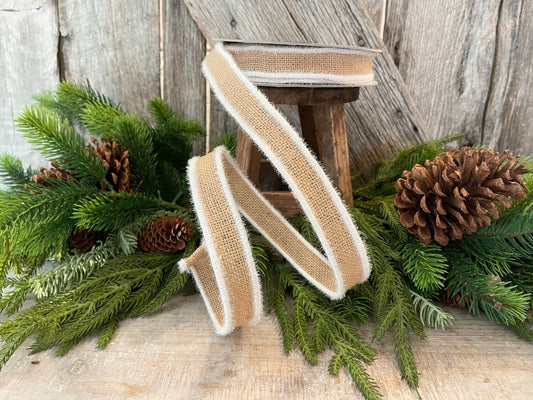 1" Frosty Burlap, Farrisilk Ribbon