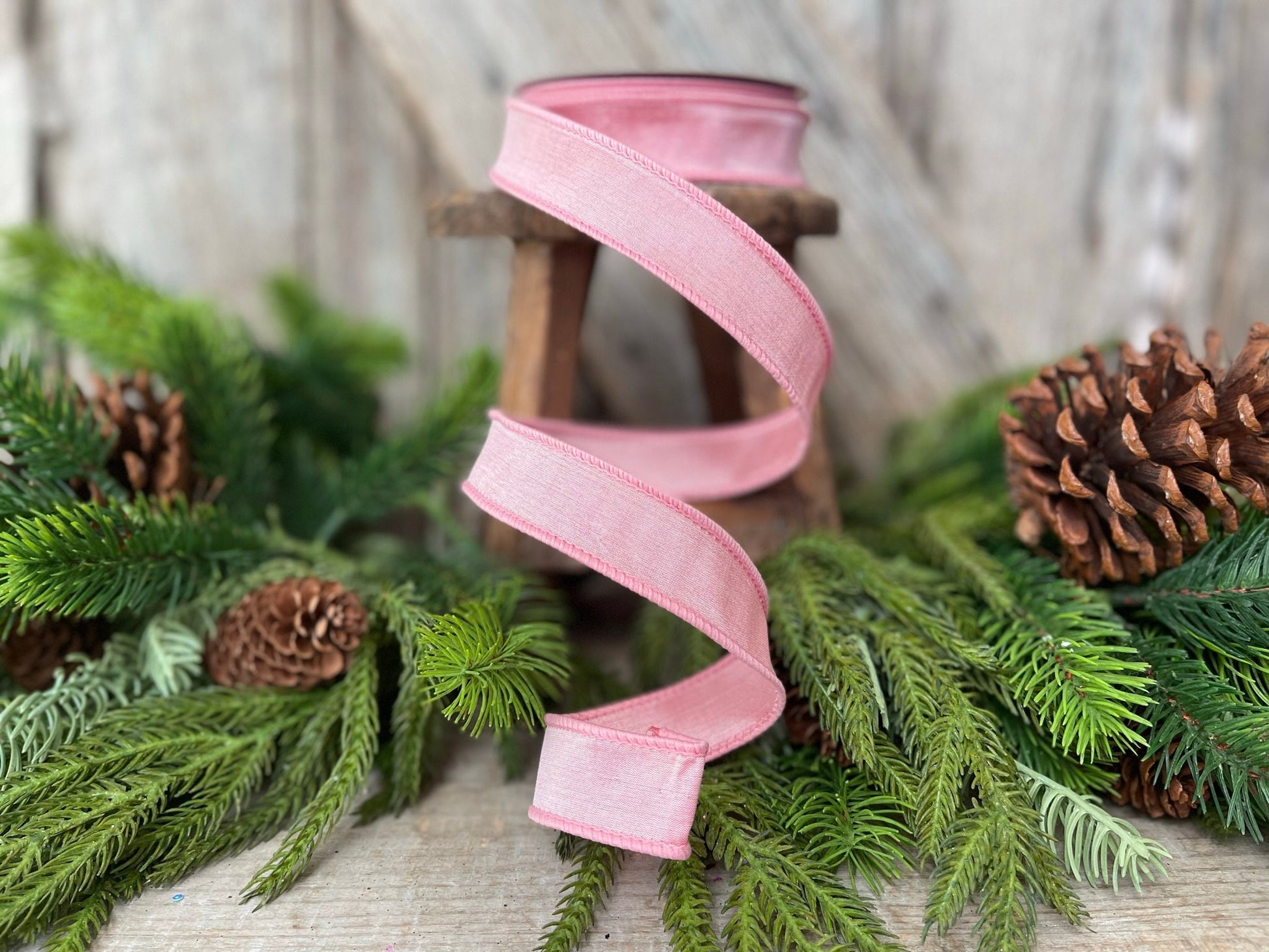 1" Baby Pink Pink Taffeta Ribbon, Farrisilk Ribbon, 1 inch ribbon