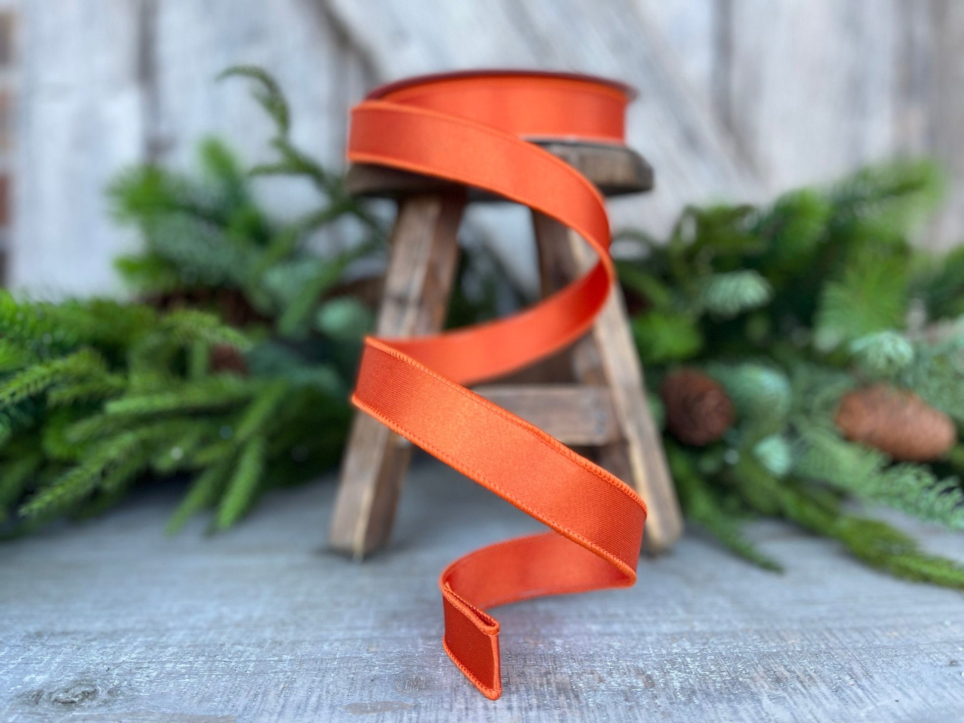 1" Orange Satin Ribbon, Farrisilk Ribbon