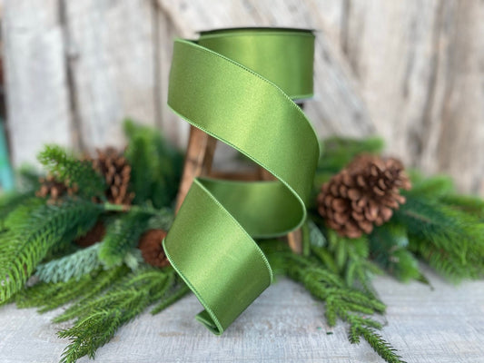 2.5" Forest Green Satin Ribbon, Farrisilk Ribbon