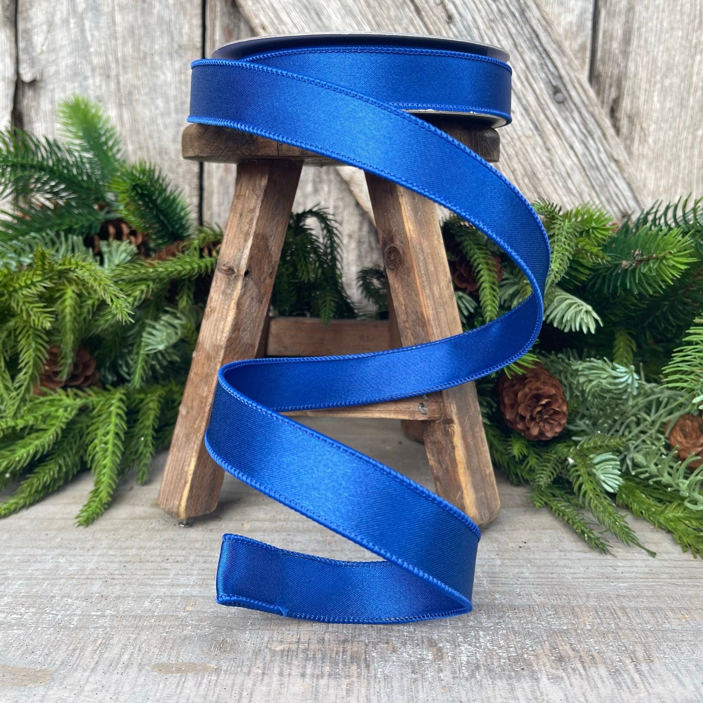 1" Royal Blue Satin Ribbon, Farrisilk Ribbon