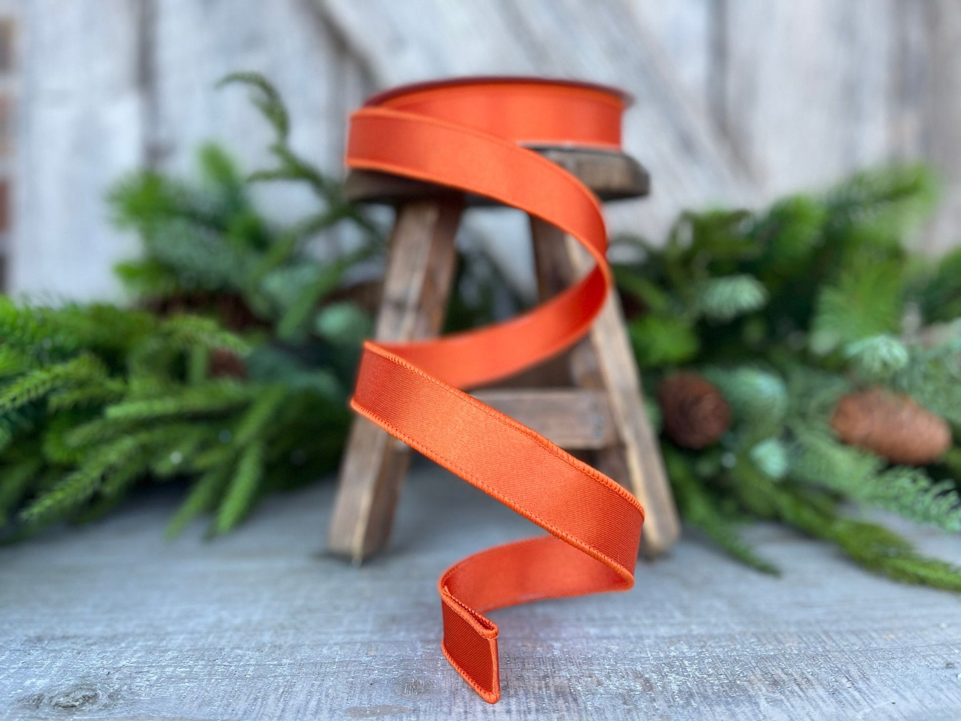 1" Orange Satin Ribbon, Farrisilk Ribbon