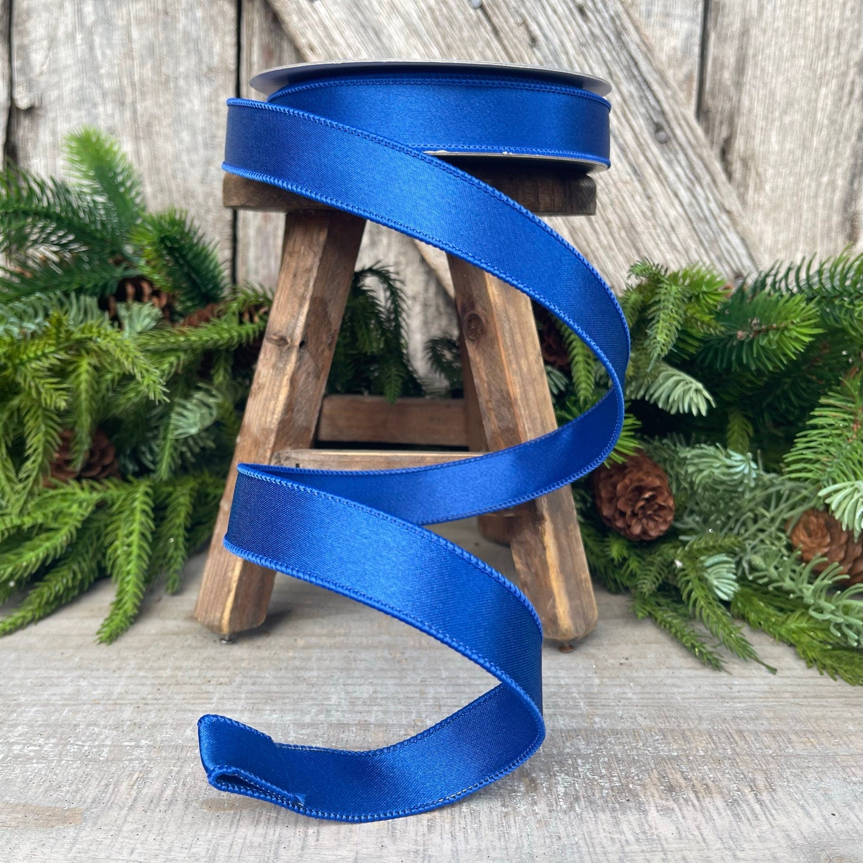 1" Royal Blue Satin Ribbon, Farrisilk Ribbon