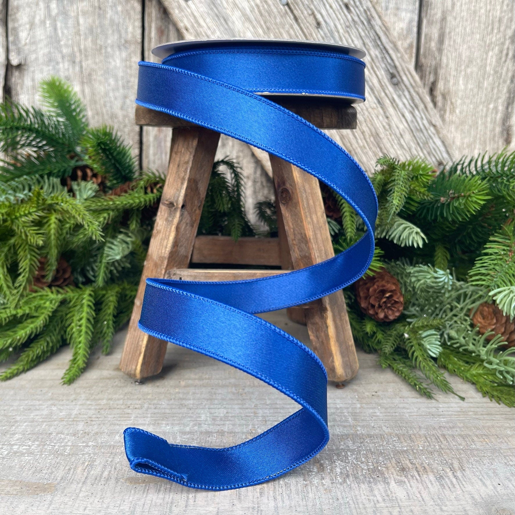 1" Royal Blue Satin Ribbon, Farrisilk Ribbon