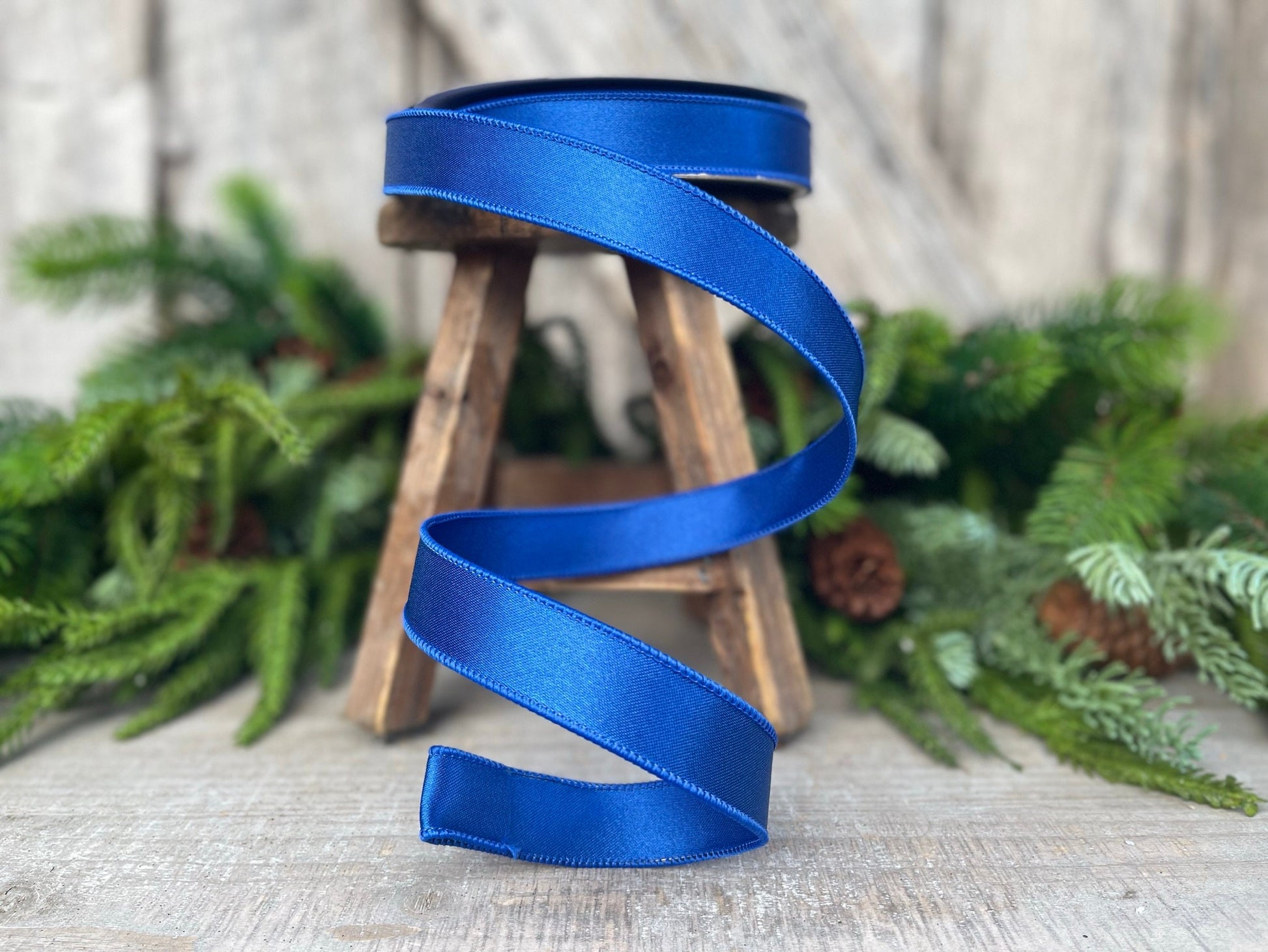 1" Royal Blue Satin Ribbon, Farrisilk Ribbon