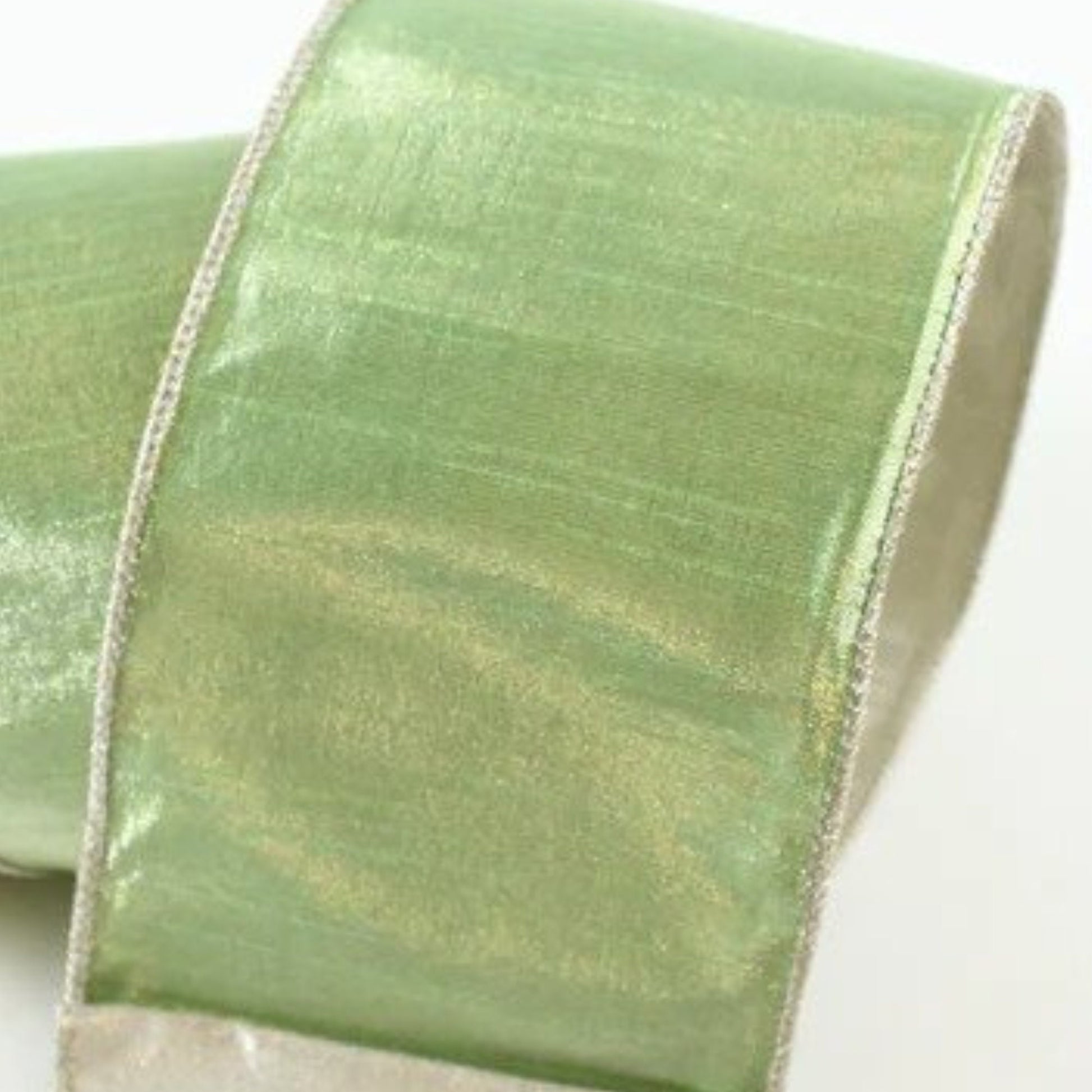 4" Mint Platinum Luster Ribbon, Farrisilk Ribbon, 2 Tone Luster Ribbon