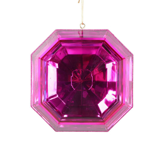 6" Hot Pink Jewel Ornament, Jewel Oramnet, Christmas Ornament