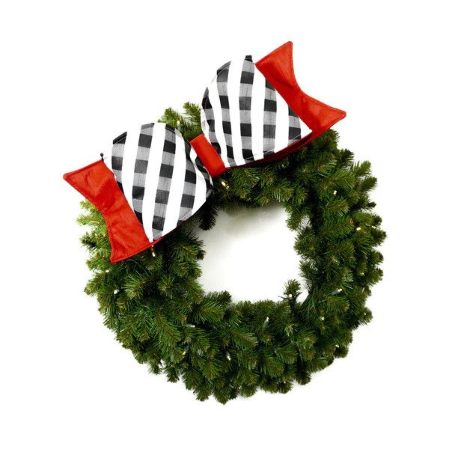 22" Oversized White & Black Checkered Velvet Bow, Farrisilk Bow,Tree Bow, Christmas Wreath Bow