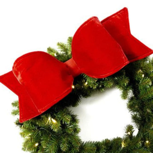 22" Oversized Red Velvet Bow, Farrisilk Bow, Christmas Tree Bow