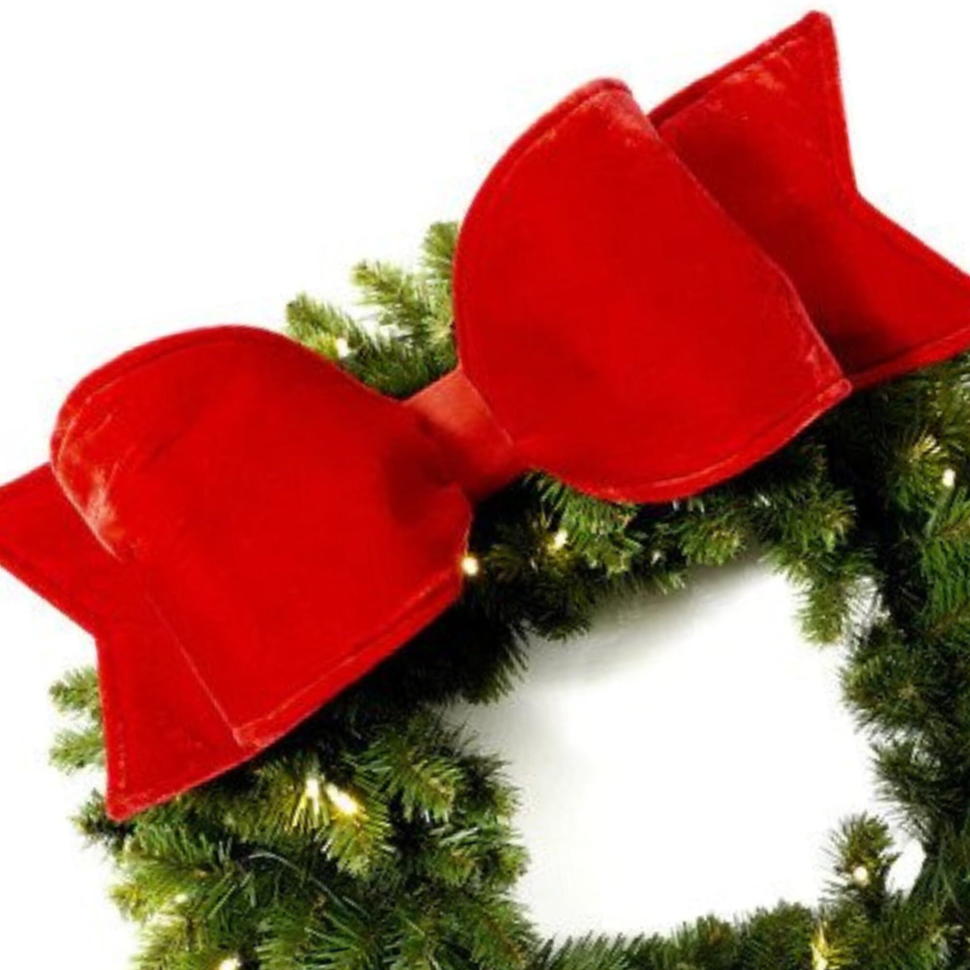 22" Oversized Red Velvet Bow, Farrisilk Bow, Christmas Tree Bow