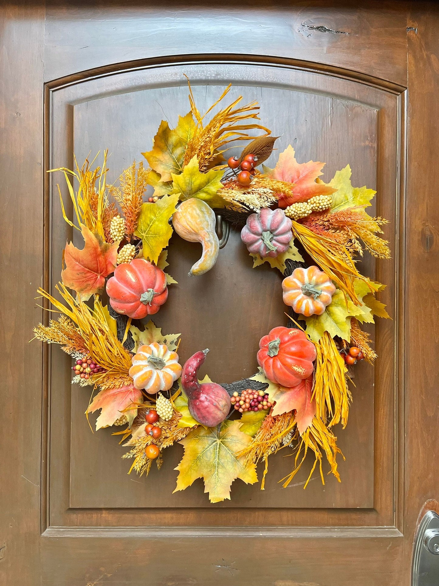 24" Pumpkin Wreath for Front Door, Fall Wreath, Fall Front Door