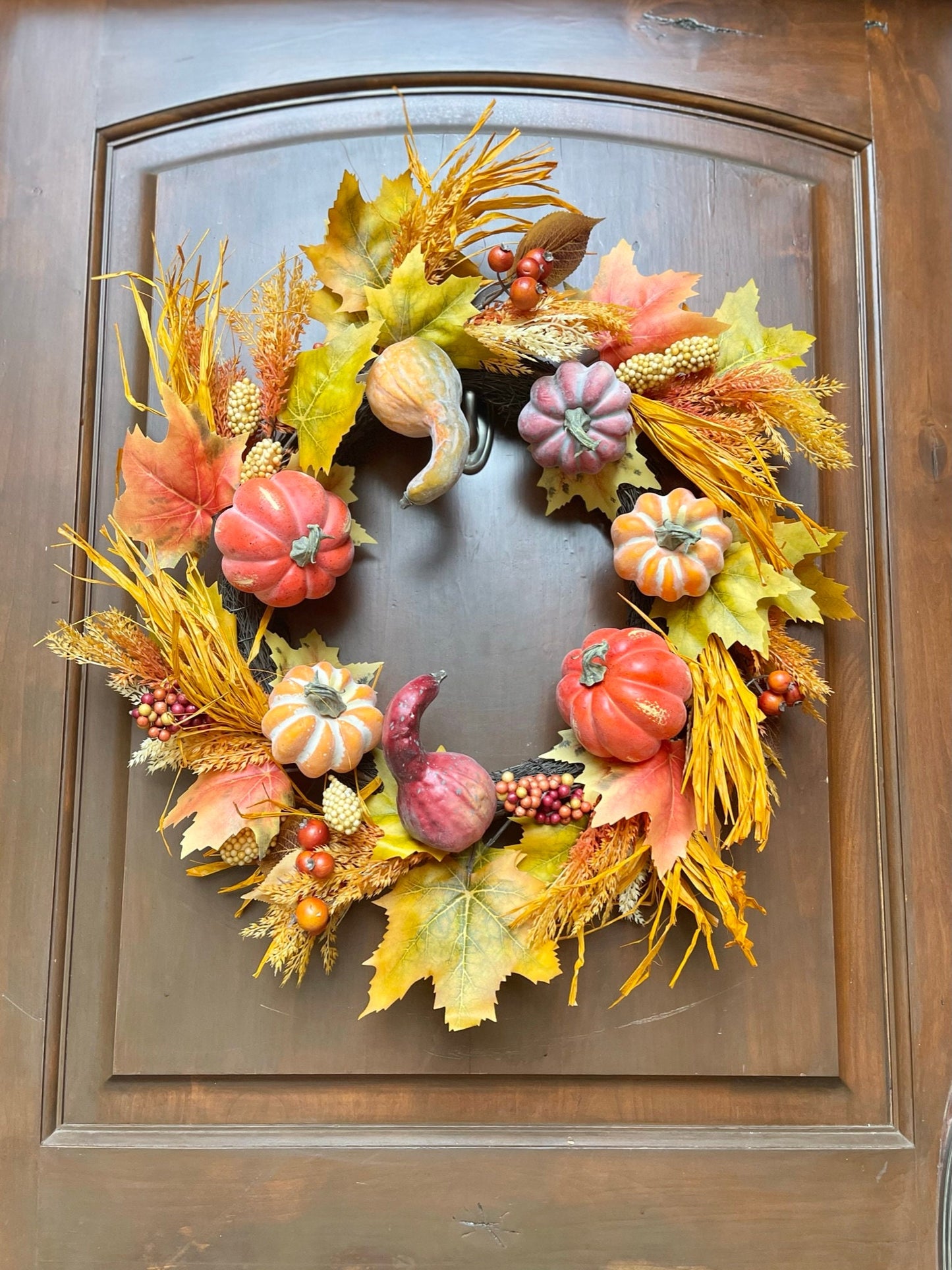 24" Pumpkin Wreath for Front Door, Fall Wreath, Fall Front Door