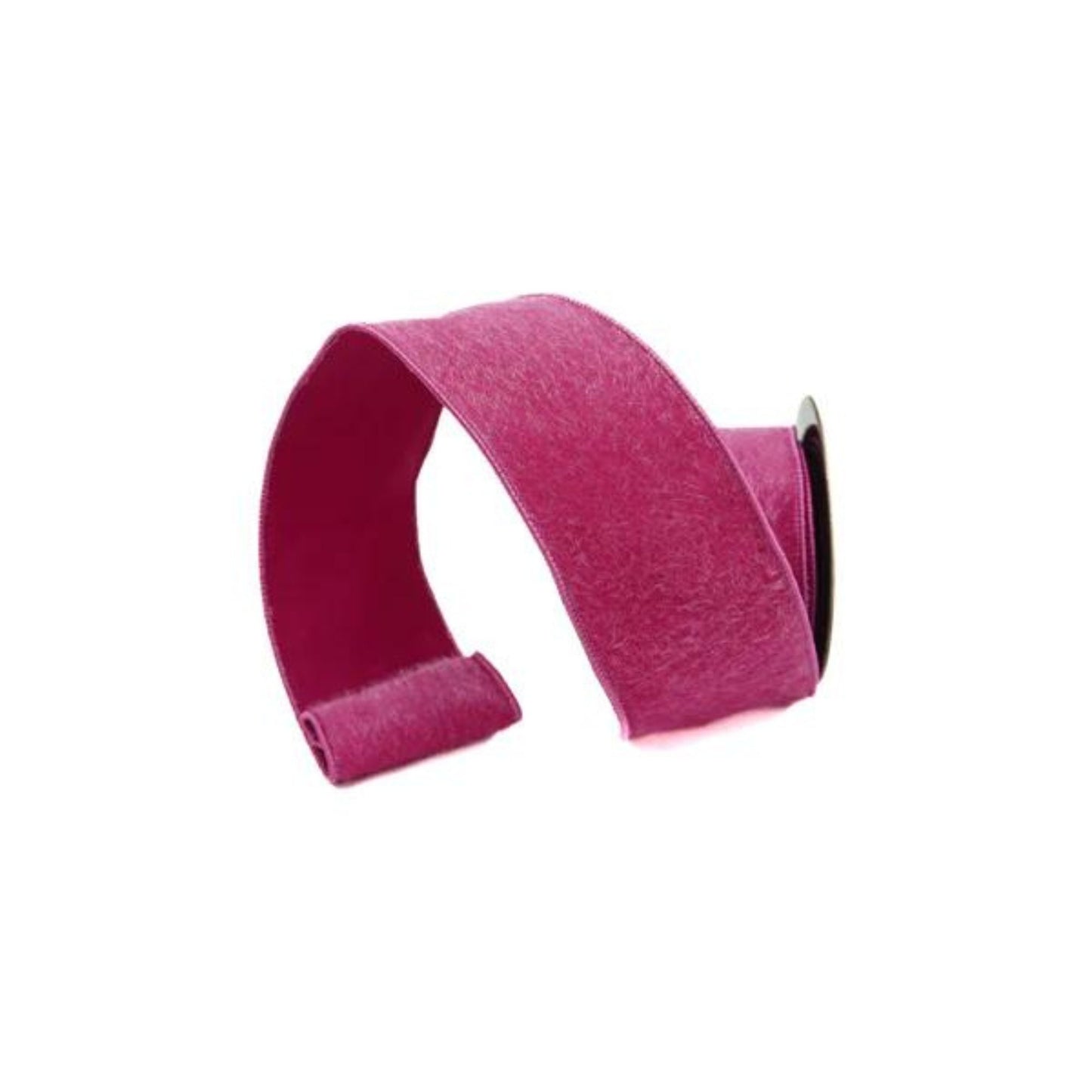 2.5" Hot Pink Fleece Ribbon, Wired Fleece Ribbon, Farrisilk ribbon